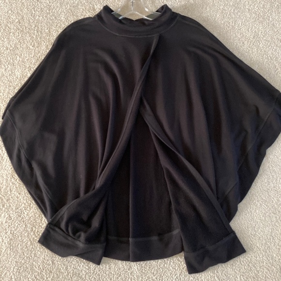NWT Talbots Black Soft Knit Poncho Cape - Picture 6 of 7